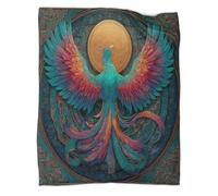 kaiyun The Magical Phénix Rises Est Douce,Confortable Et Chaude, Couverture Jetée Motif 3D Lune métallique éclatante,Le Lit Adapté Aux Adultes Et Aux Adolescent 70x80inch(180x200cm)