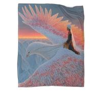 kaiyun The Princess Rode A Blanc Phénix Over The Snowy Mountains Jeté À Motifs pour Camping en Plein Air,Chaud Jeté Léger pour Canapé-lit 70x80inch(180x200cm)
