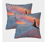 kaiyun The Princesse Rode A Blanc Phénix Over The Snowy Mountains Housse De Coussin 45x45cm Paquet De 2 Taies d'oreiller Décorative Adaptée Au Lit,Voiture,canapé,Jardin