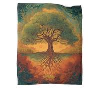 kaiyun The Roots of l'arbre de Vie Go Deep Into The Earth Couverture en Velours Imprimée 3D Douce Et Confortable pour Adolescent Et Adultes Adaptée Au Lit Et Au Canapé 80x90inch(200x230cm)