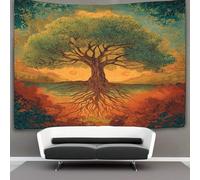 kaiyun The Roots of The Arbre de vie Go Deep Into The Earth Tapisserie Tenture Murales Décoration Murale,impression HD Pour Salon,chambre À Coucher Et Dortoir 100cmx150cm