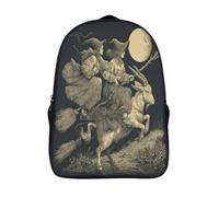 kaiyun The Witch Rides A Chèvre at Night Sacs À Dos, Cartable Avec Boucle De Réglage Pour Garçons Et Filles,16 inch Léger Décontracté Sac De Voyage