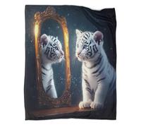 kaiyun Tigre Blanc Cub,Nouvelle Couverture De Dortoir Art Animalier Fantastique,Douce,Moelleuse,Quatre Saisons,50x60inch(127x152cm)