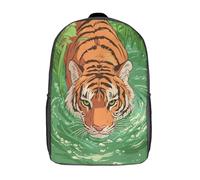 kaiyun Tigre Cartable À Dos Enfant École Fille Garçon Collége Sac De Voyage Eaux vertes Léger Sac D'école Scolaires 17inch