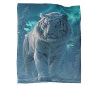 kaiyun Tigre des neiges géant Est Douce,Confortable Et Chaude, Couverture Jetée Motif 3D Forêt hivernale Russe,Le Lit Adapté Aux Adultes Et Aux Adolescent 50x60inch(127x152cm)
