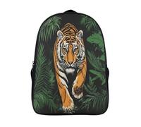 kaiyun Tigre Sac À Dos Cartable Feuilles de la Jungle BackpacK Scolaire Enfants Portable Léger Et Design Respirant Unisexe 16 inch College Pack