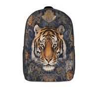 kaiyun Tigre Sac À Dos Unisexe Loisir Backpack Garçons École Sacs Filles Fond bleu élégant Cartable Daypacks Adulte Léger 17inch