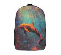 kaiyun Tigre-striped Orange DauphinSacs À Dos Pour Enfants École,Océan LandsCape Grande Capacité Adolescents Sac À Garçons Filles Voyage 17inch