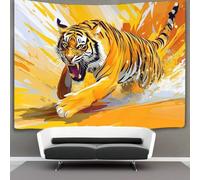 kaiyun Tigre Tapisserie Murale À Suspendre, Illustration de dessin animé Pour Décoration De Chambre À Coucher,fête D'anniversaire Ou Toile De Fond De Jardin 180cmx230cm