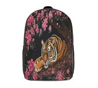 kaiyun TigreSacs À Dos Pour Enfants École,Rose vif Fleurs Grande Capacité Adolescents Sac À Garçons Filles Voyage 17inch