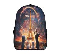 kaiyun Tour Sac À Dos Chatons at The Fireworks Show Cartable Scolaire Boucle De Réglage Sac A Dos Filles Garçons Pour Enfants Mignon Sac Scolaire 16 inch