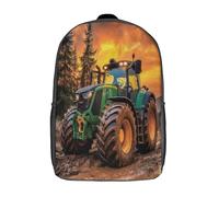 kaiyun Tracteur dans la boue Sacs À Dos Pour Étudiant,Mignonne Scène de ferme rurale Décontracté Pour Garçons Filles Cartable Scolaire 17inch
