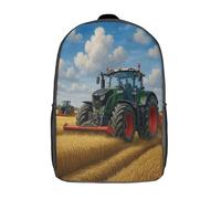 kaiyun Tracteur récoltant un champ Sac À Dos D'école Machines agricoles Imprimé 3D Sac À Unisexe Pour Enfants/étudiants/Adultes 17inch