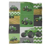 kaiyun Tracteur Vert (pour Enfants) Couverture Véhicule agricole Style Dessin animé Super Douce,légère,Chaude Et pour Canapé De Voyage,60x80inch(150x200cm)