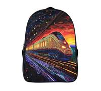 kaiyun Train express Sac À Dos D'école Abstrait Fantaisie Imprimé 3D Sac À Unisexe Pour Enfants/étudiants/Adultes 16 inch