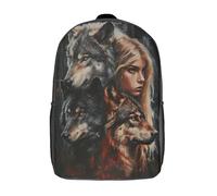 kaiyun Trois Loups Sacs À Dos Étudiant Voituretables Scolaires 3D Imprimé Fille blonde Sacs D'école Pour Garçons Filles 17inch
