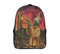 kaiyun Trompette de Cactus Sac A Dos Ecole Primaire,Sac À Dos Pour Enfants - Art psychédélique Sac De Livre D'école Adolescents Con Boucle De Réglage 16 inch