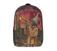 kaiyun Trompette de Cactus Sac À Dos Filles Voituretable Enfants Garçons 17inch Grande Capacité Adolescents Art psychédélique Sac De Voyage Scolaire Poids Léger