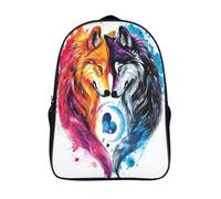 kaiyun Two Loups Décontractée Sac À Dos Enfants Voituretables Face à face Fille Garçons Sac D'école Pour Scolaire Ou Voyage 16 inch