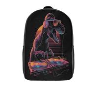 kaiyun Tyrannosaure Rex DJ Performance Sac À Dos D'écolier,imprimé En 3D, Cartables Scolaires Enfants,Grande Capacité,pour Voyage,léger 17inch