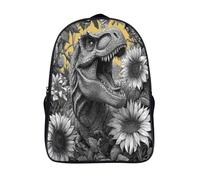kaiyun Tyrannosaure Rex entouré de tournesols en fleurs Femme Sac À Dos Garçons École Sacs Cartable Daypacks Adulte Fashion Décontracté Bag College Pack 16 inch