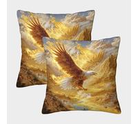 kaiyun Un Aigle aux Ailes embrasées par Les Flammes Taies d'oreiller Décoratives Motifs Adaptés À La Maison,au Bureau,au Canapé,à La Voiture,au Jardin 50x50cm Paquet De 2