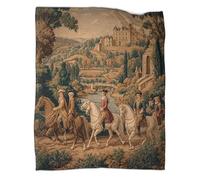 kaiyun Un Ancien château français du Moyen Âge Est Douce,et Chaude, Couverture Jetée Motif 3D,Le Lit Adapté Aux Adultes Et Aux Adolescent 60x80inch(150x200cm)