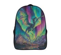 kaiyun Un dragon s'élève dans le ciel, noyé par les aurores boréales Sac A Dos Ecole Primaire,Sac À Dos Pour Enfants - Sac De Livre D'école Adolescents Con Boucle De Réglage 16 inch