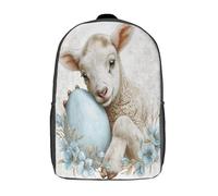 kaiyun Un mignon petit agneau tenant un œuf de Pâques Sac À Dos Cartable BackpacK Scolaire Enfants Portable Léger Et Design Respirant Unisexe 17inch College Pack