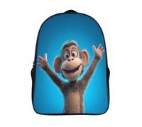 kaiyun Un singe heureux Sac À Dos D'école Dessin animé 3D Imprimé 3D Sac À Unisexe Pour Enfants/étudiants/Adultes 16 inch