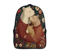 kaiyun Une adorable famille d'ours blottis les uns contre les autres Sacs À Dos,imprim É 3D Cartable Sac Mode Pour Maternelle Ou Primaire 39x29x16cm