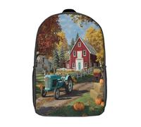 kaiyun Une ferme américaine du milieu du siècle avec une grange rouge classique Sac À Dos D'école Imprimé 3D Sac À Unisexe Pour Enfants/étudiants/Adultes 17inch
