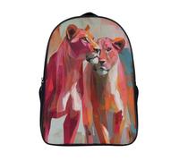 kaiyun Une lionne sombre abstraite Sac À Dos D'écolier,imprimé En 3D, Cartables Scolaires Enfants,Grande Capacité,pour Voyage,léger 16 inch