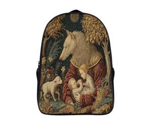kaiyun Une louve allaite son nouveau-né Sac À Dos Cartable Scolaire Boucle De Réglage Sac A Dos Filles Garçons Pour Enfants Mignon Sac Scolaire 39x29x16cm
