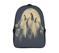 kaiyun Une meute de loups, la lune Sacs À Dos Étudiant Cartables Scolaires 3D Imprimé Sacs D'école Pour Garçons Filles 16 inch
