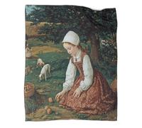 kaiyun Une Petite Fille Jouant dans Le Jardin Édredon | Couverture De Canapé | Housse De Voyage Douce Et,60x80inch(150x200cm)