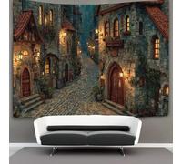 kaiyun Ville magique Tapisserie Murale Rue pavée Tentures Murales Pour Salon Tenture Murale Décorative Pour Chambre 70cmx100cm