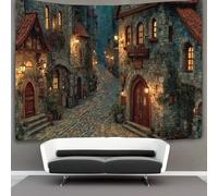kaiyun Ville magique Tapisserie Rue pavée Tenture Murales Décoration Murale,impression HD Pour Salon,chambre À Coucher Et Dortoir 130cmx150cm
