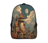kaiyun Ville médiévale Sacs À Dos, Cartable Avec Boucle De Réglage Pour Garçons Et Filles,39x29x16cm Léger Décontracté Sac De Voyage