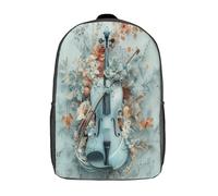 kaiyun Violon Sac À Dos Voituretable Fleurs BackpacK Scolaire Enfants Portable Léger Et Design Respirant Unisexe 17inch College Pack