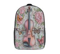kaiyun Violon Sacs À Dos,imprim É 3D Voituretable Fleurs Sac Mode Pour Maternelle Ou Primaire 17inch