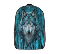 kaiyun Visage de loup dans un attrape-rêves Sac À Dos D'école Imprimé 3D Sac À Unisexe Pour Enfants/étudiants/Adultes 17inch