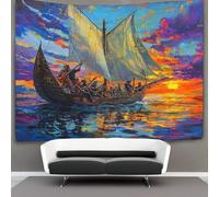 kaiyun Voilier antique Tapisserie,Groupe de rock À Suspendre Au Mur,Décoration Murale Pour Chambre Dortoir Fête 130cmx150cm