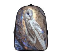 kaiyun White Barn Chouette Sac A Dos Scolaire,Avec une étincelle dans les yeux Cartable Fille Garçons Enfant,Adolescent Loisir Voyage Utilisation Quotidienne 16 inch