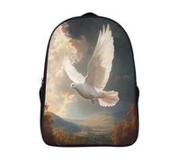 kaiyun White Colombe Sac À Dos Enfant Garçon Et Fille Voituretable,Vol in The Air De Sac Dos De Grande Capacité Les Bon Pour L'école Et Les Voyages 16 inch