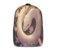 kaiyun White Serpent with Golden Yeux Sacs À Dos Adolescents,Design Respirant Cartable Style Anime,Sac À Dos Enfant Pour Ecole,Garçon,Fille,Primaire 17inch