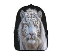 kaiyun White Tigre Sac À Dos Enfant Garçon Et Fille Voituretable,Faune sauvage De Sac Dos De Grande Capacité Les Bon Pour L'école Et Les Voyages 16 inch