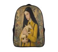 kaiyun Young Femme Lovingly Hugs A Small Dragon Sac À Dos Filles Cartable Enfants Garçons 16 inch Grande Capacité Adolescents Sac De Voyage Scolaire Poids Léger