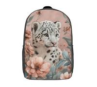 kaiyun Young Snow Léopard Cartable Motif floral rétro aux couleurs pâles Imprimé 3D Sac À Dos Pour Ordinateur Portable Unisexe Pour Enfants/étudiants/Adultes 17inch