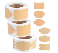 Kaiyzo 750 Étiquettes Autocollantes Pour Confiture, Étiquettes en Papier Kraft, 6 Formes, Inscriptibles, Idéal Pour Décorer Bocaux, Projets de Loisirs Créatifs et Cadeaux